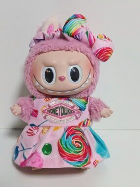 Custom Harry Potter Honeydukes Pink Candy Dress and Matching Bow to fit Labubu